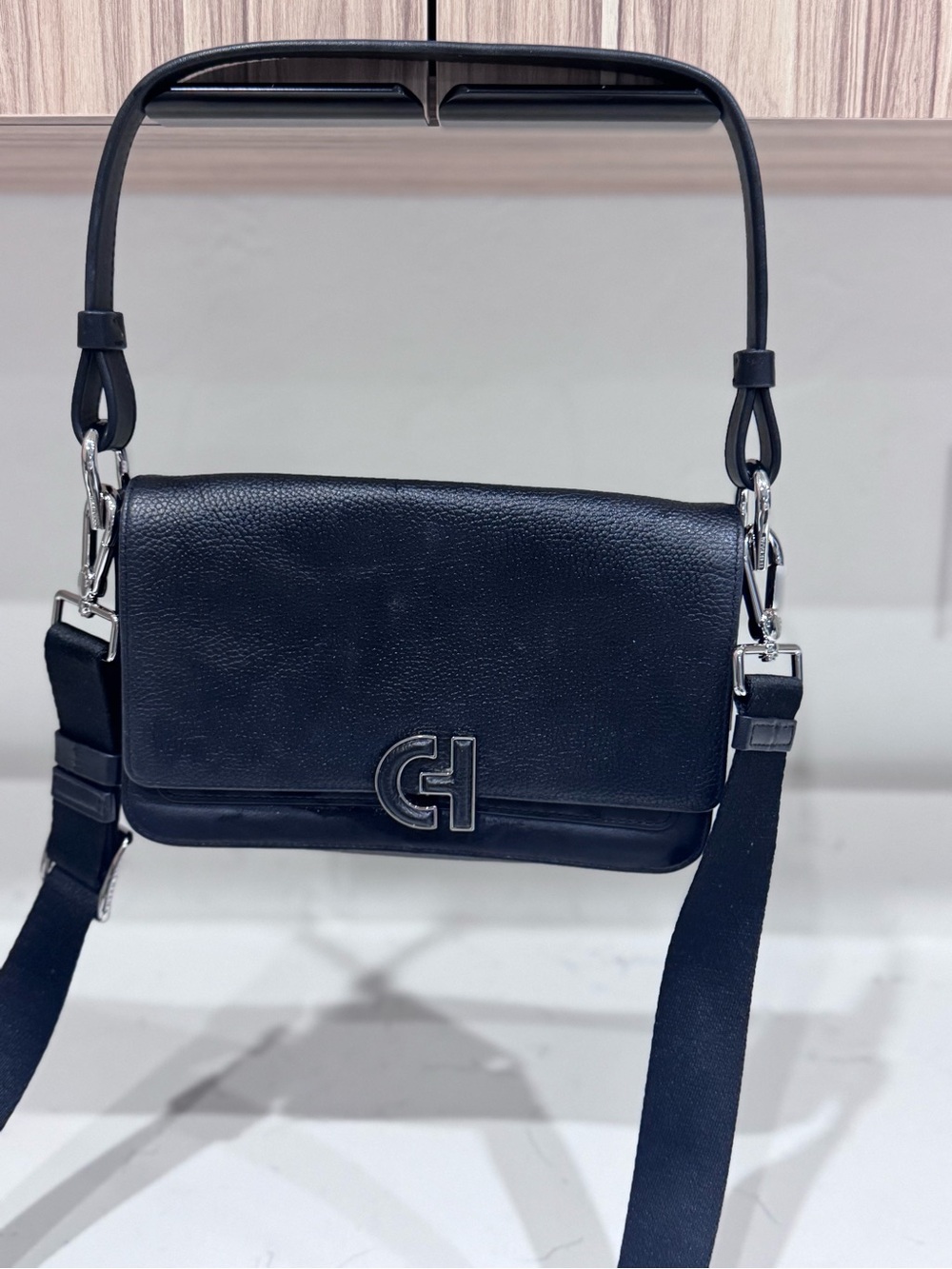 Cole Haan Mini Shoulder Crossbody Bag Black Leather